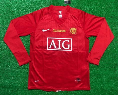 Manchester United Home 2008 Full Sleeve Retro Jersey Customizable ...