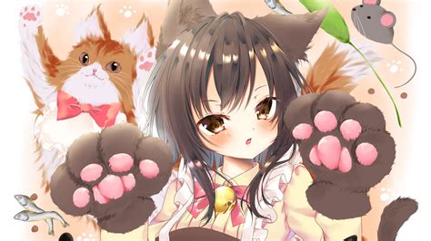 Download wallpaper 1920x1080 neko, girl, ears, cats, cute, anime full ...