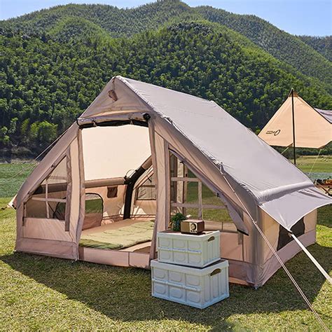 Inflatable Camping Tent with Pump, Large Outdoor Yurt Tents for Camping ...