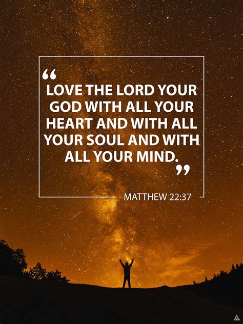 Matthew 22:37 Poster Love God With All Your Heart Bible Verse Quote ...