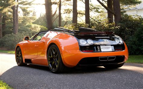 Orange and black coupe, Bugatti Veyron, Bugatti Veyron vitesse, car HD ...