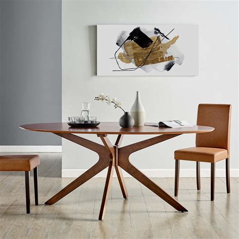 Crossroads 71" Oval Wood Dining Table in Walnut - Hyme Furniture