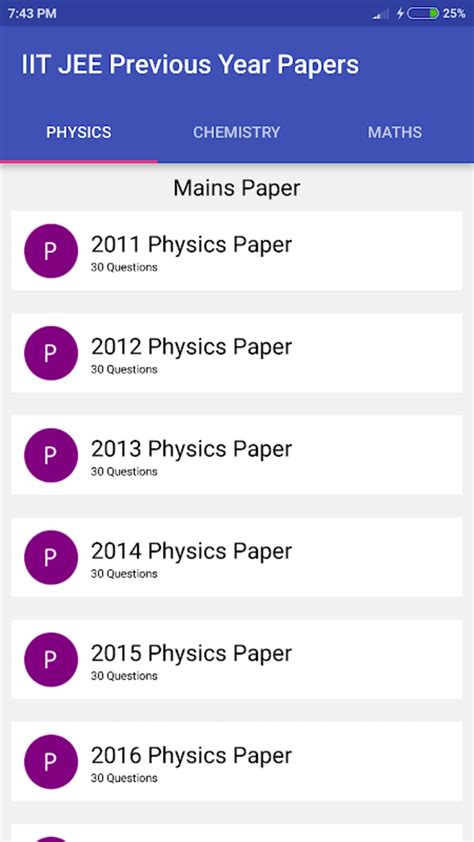 IIT JEE Previous Year Papers APK for Android - Download