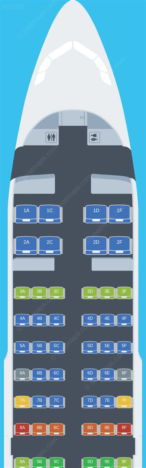 Seat map of Air India Airbus A319 aircraft