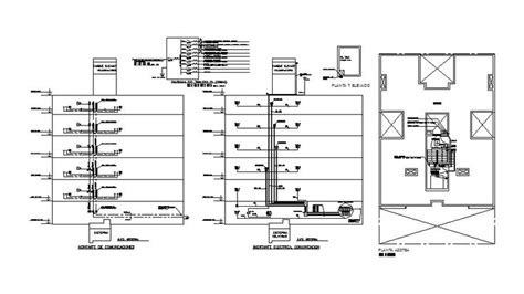 Electrical installation and riser diagram details of apartment floors ...