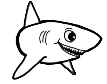 How to Draw Sharks with Cartoon Shark Drawing Lesson - How to Draw Step ...