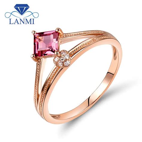 Aliexpress.com : Buy Pink Tourmaline Engagement Rings For Women, 18k ...