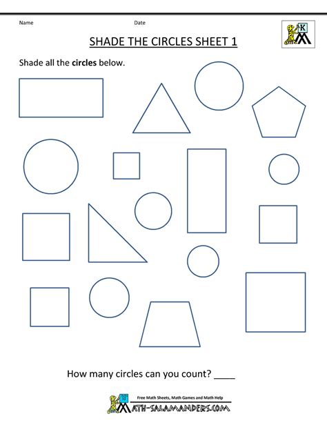 Shapes Worksheet Kindergarten - Kindergarten