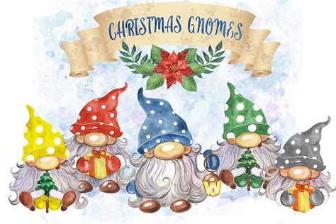 Christmas gnomes clipart. Watercolor Scandinavian gnomes (909860 ...