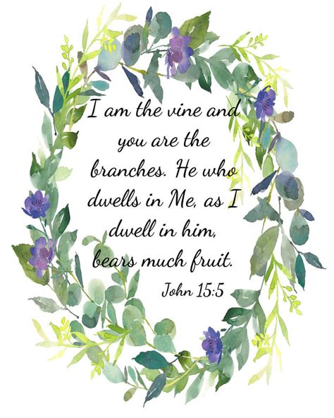 John 15:5, I Am the Vine, Bible Quote Instant Download, Printable ...