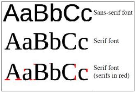 Example of sans-serif type-faces and serif fonts (Source: Wikipedia ...