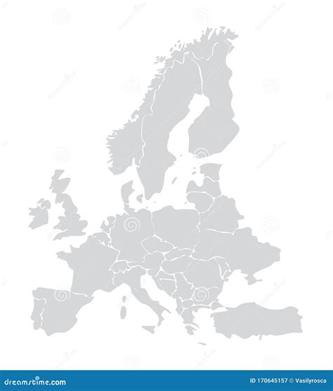 European Map Vector Illustration. Germany, Italy, France, Spain ...