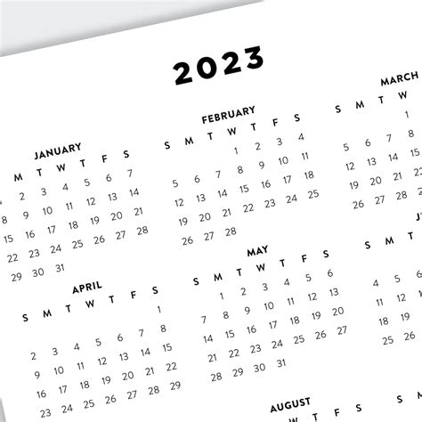 2023 Minimalist Printable Calendars 2023 Simple Planner 2023 | Etsy