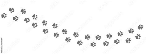 Footpath trail of animal. Dog or cat paws print vector isolated on ...