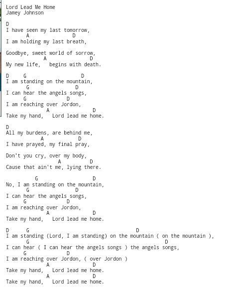 Lord lead me home. Jamey Johnson. 4/4 time. Country Gospel chords ...