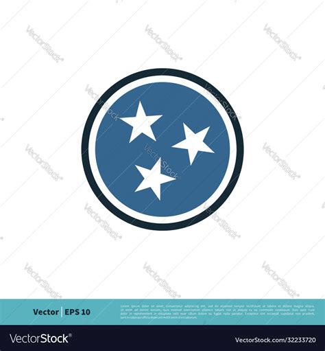 Tennessee flag icon logo template design eps 10 Vector Image