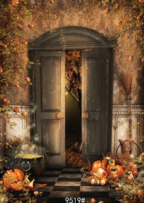 Horror Halloween Terror Old Door Carnival Party Photography Backdrops ...