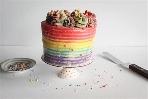 Cake Details: Rustic Rainbow Striped Cake - Sprinkles + Scribbles