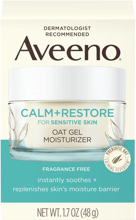 Aveeno Calm + Restore Oat Gel Facial Moisturizer for Sensitive Skin ...