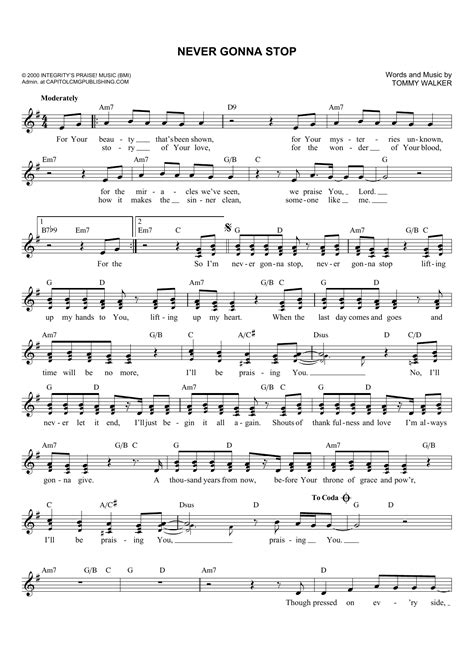 Never Gonna Stop | Sheet Music Direct