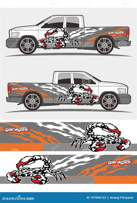 Truck and Vehicle Decal Graphics Kits Design Stock Vector ...