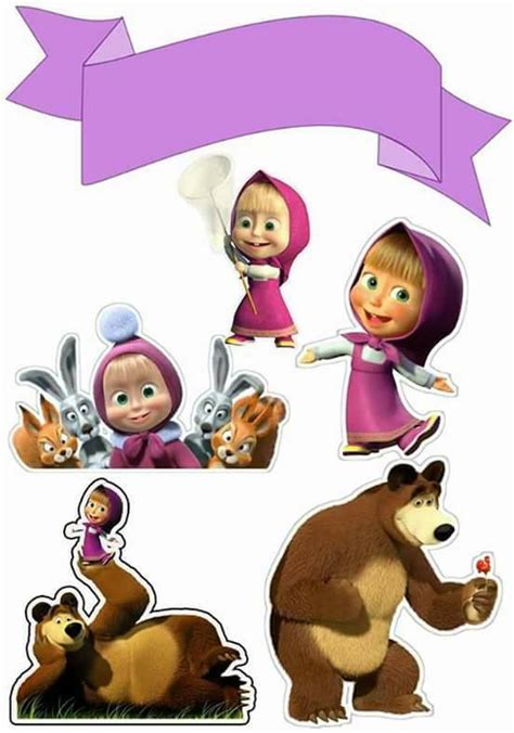 Masha And Bear Cutouts Masha And The Bear Birthday Party | Images and ...