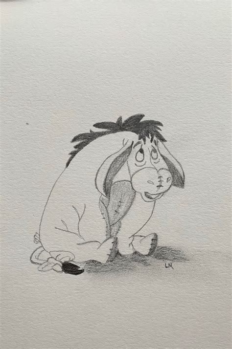 ORIGINAL DRAWING Eeyore, Winnie the Pooh Pencil Drawing 6x9 - Etsy