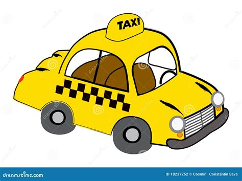 Yellow taxi stock illustration. Illustration of auto - 18237262