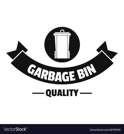 Dustbin logo simple black style Royalty Free Vector Image