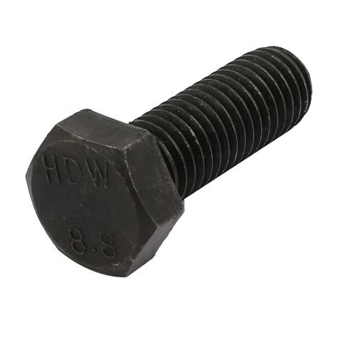 8.8 Grade M12x35mm Full Threaded Left Hand Thread Hex Head Bolt Black ...