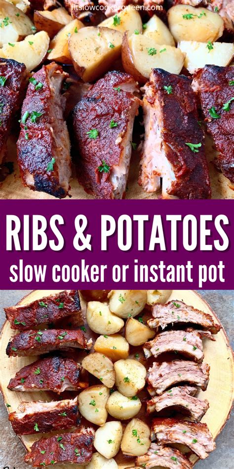 Slow Cooker Ribs & Potatoes + VIDEO - Fit Slow Cooker Queen