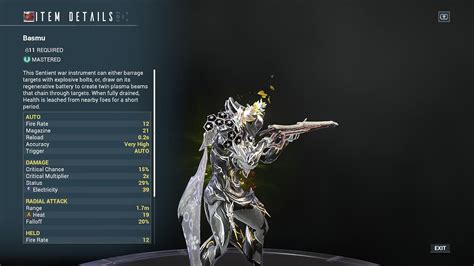 Warframe: Basmu build guide