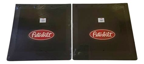 Peterbilt OEM Black Mud Flap Pair with Red Logo 24" x 24" MF0012P-FG ...