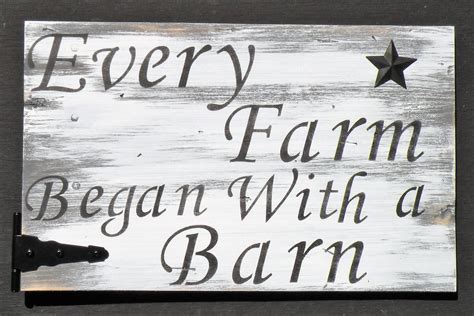 Every Farm Began With A Barn Sign, Rustic Farmhouse Quote Painting ...