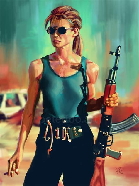 Sarah Connor Art Print Terminator 2 Poster Linda Hamilton Sarah Connor ...