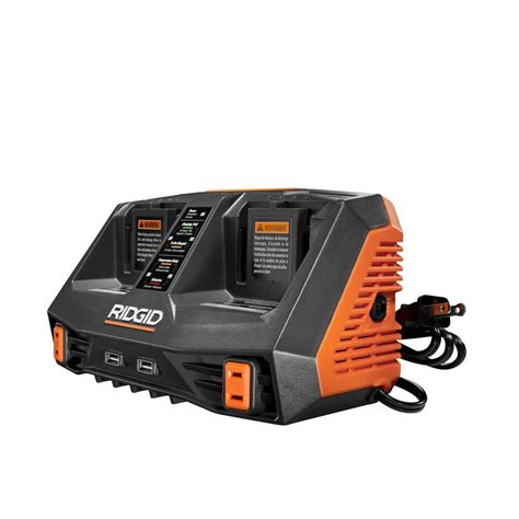 RIDGID 18-Volt GEN5X Dual Port Dual Chemistry Sequential Charger with ...