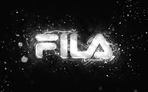 Download wallpapers Fila white logo, 4k, white neon lights, creative ...