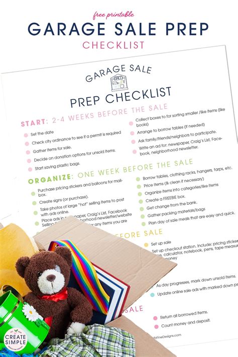 Garage Sale Prep Checklist | Free Printable Organizer for Garage Sales