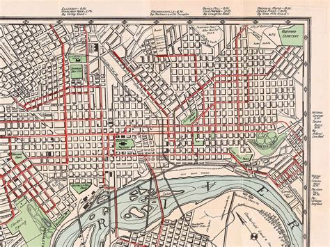 Vintage Map of the City of Richmond and Guide to Points of Interest ...