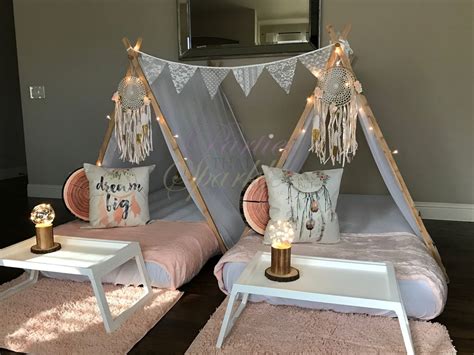 Boho Teepee Sleepover Slumber Party | Sleepover tents, Girls birthday ...