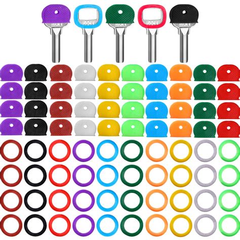 Buy Blulu 80 Pieces Key Caps Tags Covers Set Plastic Key Identifier ...