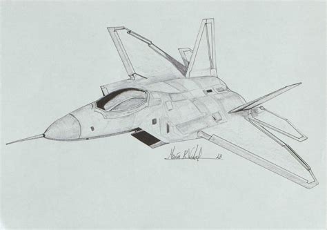 Drawings and sketches while studying: Raptor F-22