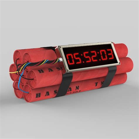 bomb timer time 3d model