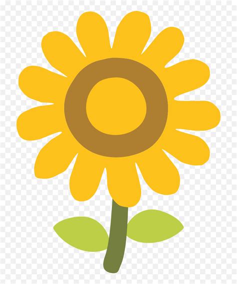 Sunflower Clipart Emoji - Cartoon Sunflower Clipart Png,Sunshine Emoji ...