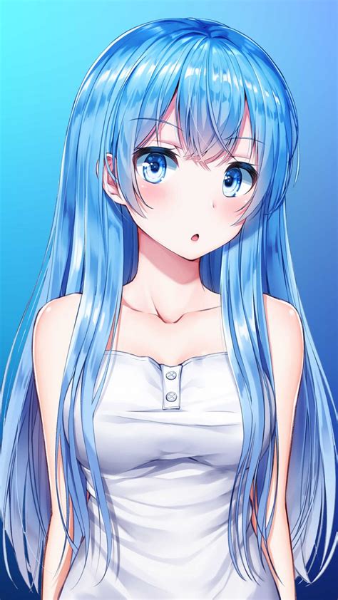 Download Anime Girl Blue Hair Blue Eye 4k Ultra Hd Mobile Wallpaper ...