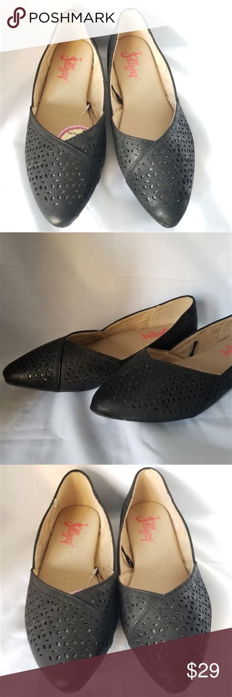 NEW Jellypop black flats with cutouts -size 7.5 | Black flats, Memory ...