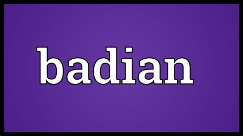 Badian Meaning - YouTube