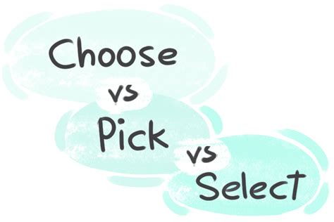 What is the difference between 'pick' and 'choose' and 'select'? | LanGeek