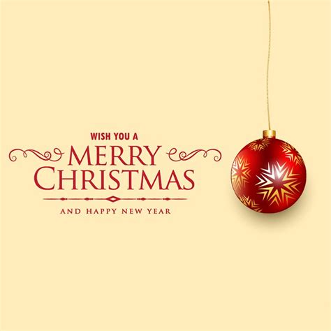 Merry Christmas Card Design Free Vector Download by GraphicMore