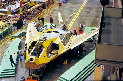 F-117 Nighthawk during final assembly at the Lockheed Skunk Works ...